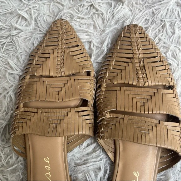 ANTHROPOLOGIE MATISSE WOVEN EAST END SLIDES SLIP ON MULES SZ 9 NEUTRAL - Picture 10 of 16